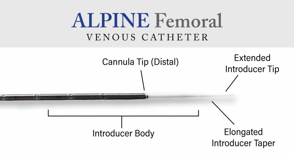 Alpine Femoral Venous Catheter Tip Description and Labels