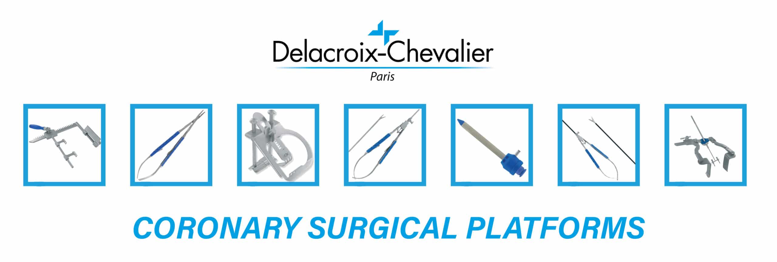 Delacroix-Chevalier Coronary instruments and retractors in square boxes