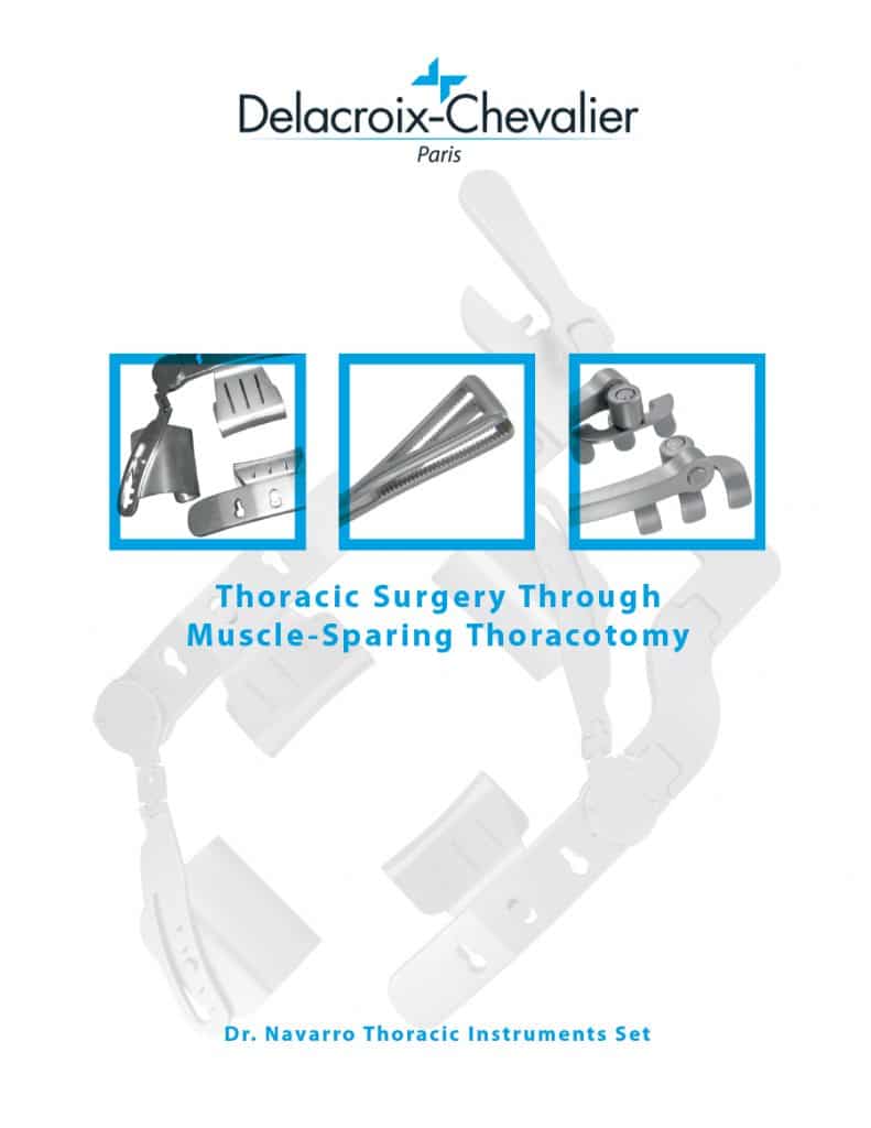 Delacroix-Chevalier Thoracic Surgery Through Muscle-Sparing Thoracotomy Catalog Showcasing Dr. Navarro Thoracic Instrument Set