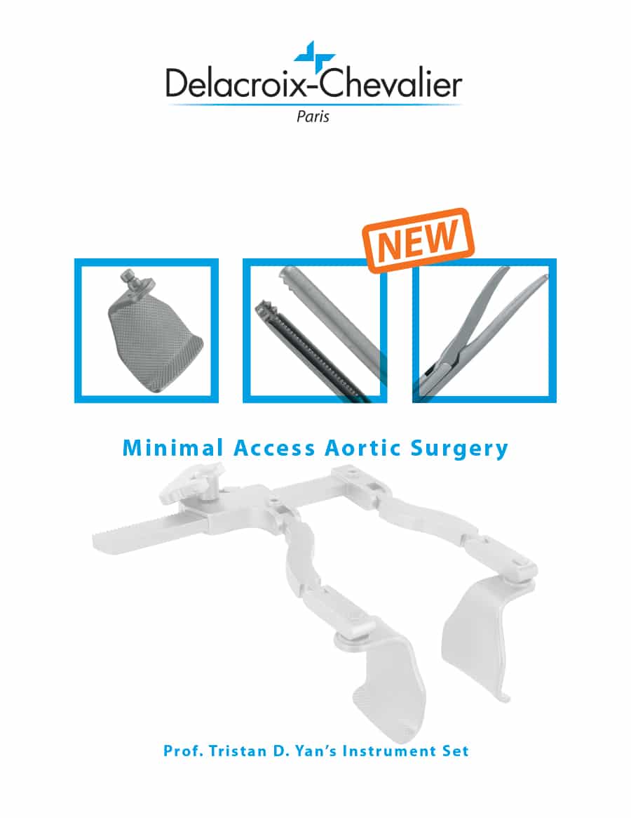 Delacroix-Chevalier Minimal Access Aortic Surgery Catalog Showcasing Prof. Tristan D. Yan's Instrument Set